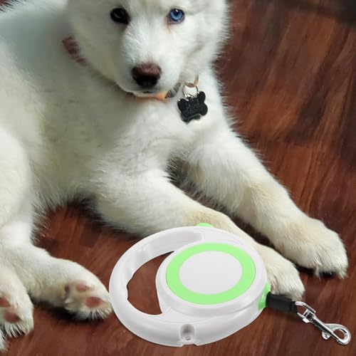 VICASKY Retractable Dog Leash Adjustable Length with Automatic Ring Design, Heavy Duty Pet Telescopic Traction Rope for Small to Large Dogs, Comfortable Walking and Running Leash in Green