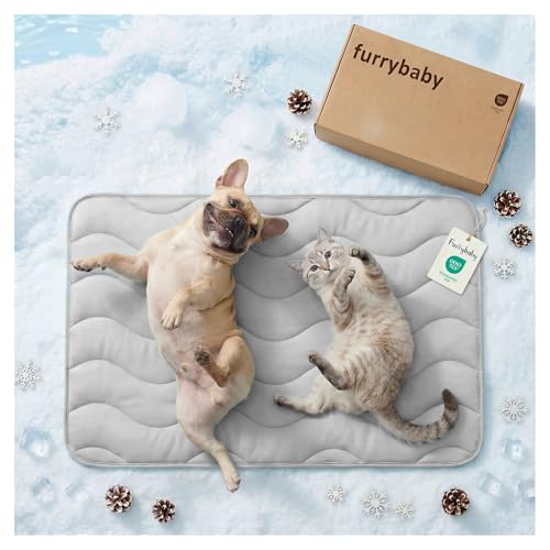 furrybaby Dog Cooling Mat for Medium Dogs, 35"x24" Self Cooling Pet Cooling Mat for Dogs & Cats, QMAX>0.5, Thickened Cool Fiber, Cooling pad for Dog Bed, Durable Portable Indoor/Outdoor Summer,Grey - color: Grey, size: 35“x24"(Medium)