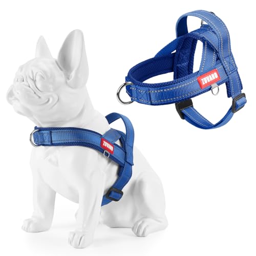 Lightweight Dog Harness for Small Dogs - No Choke Escape-Proof Soft Mesh Reflective Vest Harness with Padded Handle - Adjustable Chest, Lockable Quick Release Buckle Harness, Blue, S - color: Blue, size: Small