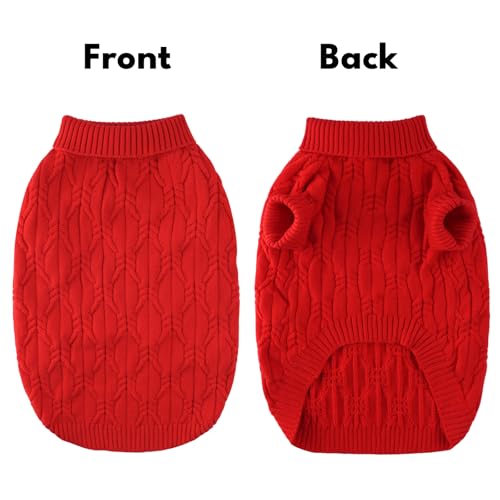 Small Dog Sweater Clothes Pullover Knitted Dog Coat Sweaters for Small Dogs Cats Girl Boy Thick Warm Puppy Clothes for Chihuahua Yorkie Bulldog Christmas Cold Weather Pet Outfits