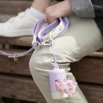 Dog Poop Bag Holder [2-Pack] | With 30 Extra-thick Dog Bags for Poop | Waste Bag Dispenser with Premium Soft-Touch Coating | Enlarged Dispense Opening, Stylish Color-Block Design (Lavender Cloud) - color: Lavender Cloud