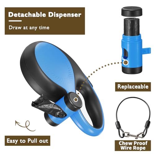 Retractable Dog Leash with Chew Proof Cable,26 ft Durable Dog Leash for Large Medium Dogs up to 110 lbs, 360° untangled, One-Handed Brake. (Blue) - color: Blue, size: 26ft
