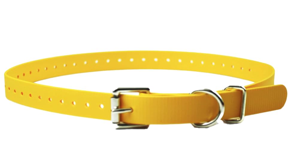 Sparky PetCo 1" Waterproof High Flex Roller Buckle Straps for E Collar Systems (NEON Yellow) - color: NEON YELLOW