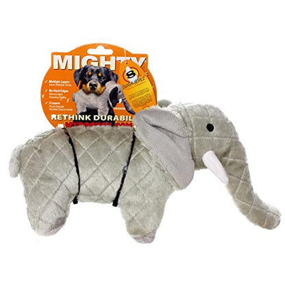 MIGHTY Tuffy Elephant Dog Toy | Ultra Durable Plush Toy with Multiple Layers & Reinforced Seams , Washable and Floats , Mighty® Construction - color: Grey Elephant