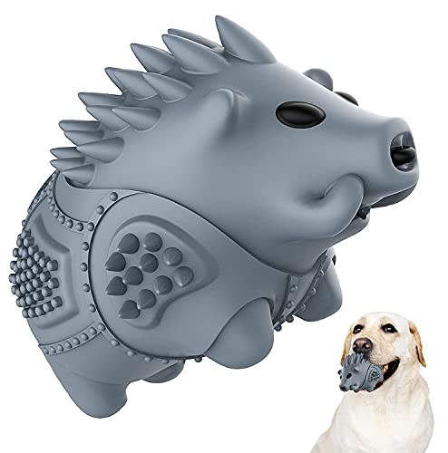 Dog Chew Toys for Aggressive Chewers,Larg Dog Bones Toys,Dog Toys for Indestructible Squeaky Chewers,Clean Teeth Non Toxic Environmentally Friendly,100% Natural Rubber&Milk Flavor - color: Gray