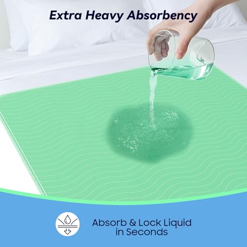 2 Pack 36” x 54” Extra Heavy Absorbency Washable Underpads, Waterproof Nursing Pads Incontinence Bed Pads, Reusable Washable Pee Pads for Dogs, Diaper Changing & Adults, Mattress Protector - size: 2 Pack - 36" x 54"