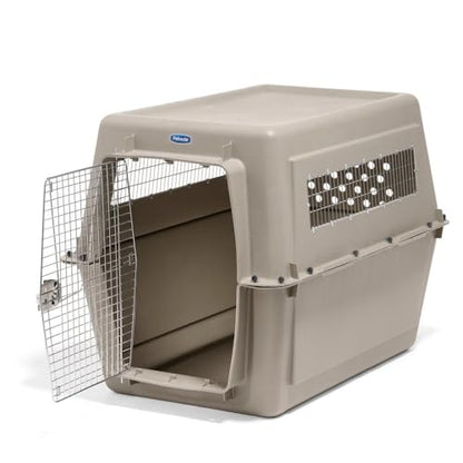 Petmate Ultra Vari Dog Kennel - Portable Crate for Extra Large Dogs 90-125 lbs - Airline-Friendly - Heavy-Duty Plastic Shell - For Home and Travel - Made in USA - 48 Inches - Taupe