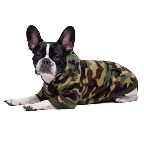 Camo French Bulldog Clothes Dog Hoodie Sweatshirts with Pockets for Small Dogs Puppy Chihuahua Coat Clothing Pet Cat Hoodie Fleece Dog Sweaters Costume - color: Camo, size: XS