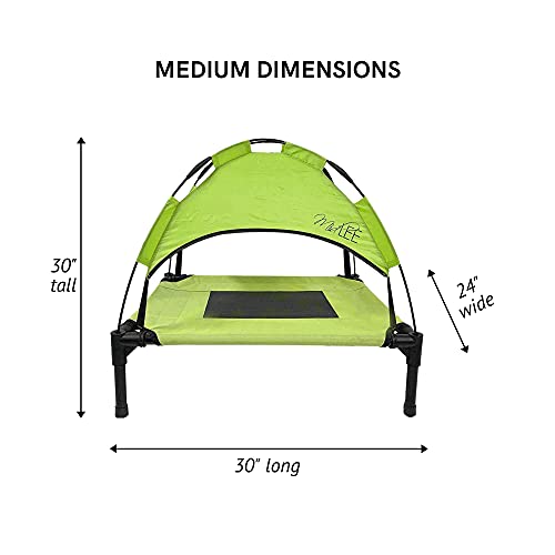 Midlee Green Dog Cot with Canopy (24" x 30") - size: 24" x 30"