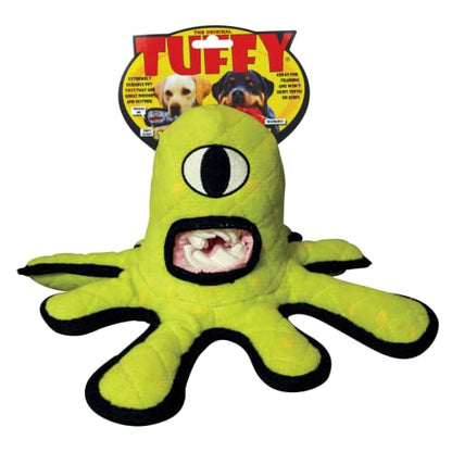 TUFFY - World's Tuffest Soft Dog Toy - Alien Green-Squeaker- Multiple Layers. Made Durable, Strong & Tough. Interactive Play (Tug, Toss & Fetch). Machine Washable & Floats | Multiple Layers & Reinforced Seams , Washable and Floats , Original Construction