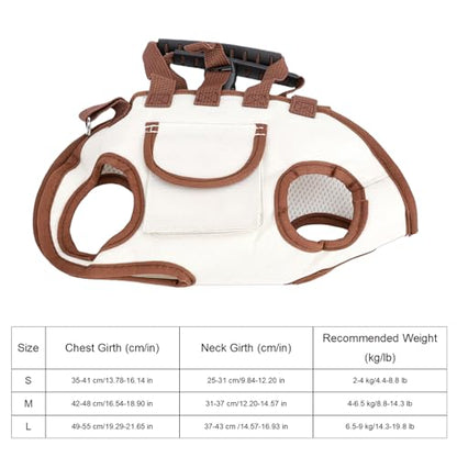 Generic Dog Carrier Backpack with Leash, 3 in 1 Breathable Pet Handfree Sling Carrier, Small Puppy Bag for Travel Hiking Outdoor (Size S)