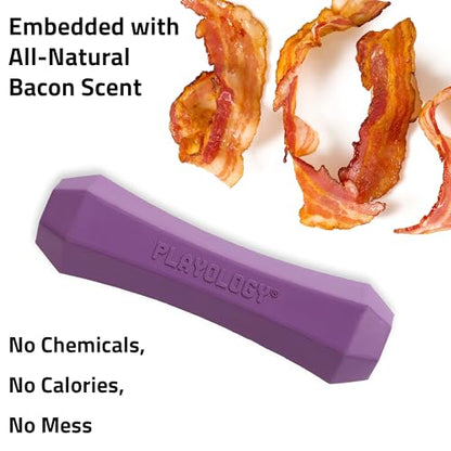 Playology Dog Toys | Squeaky Chew Stick for Large Dogs | Bacon Scented Jumbo Fetch Toy | Squeaky Dog Chew Toy - size: Jumbo, style: Bacon
