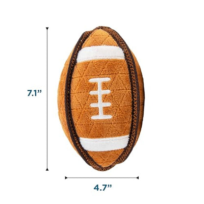 Outward Hound Xtreme Seamz Dog Toy, Reinforced Seams & Multiple Stitching, Durable Plush with Squeakers, Football, 7.1”