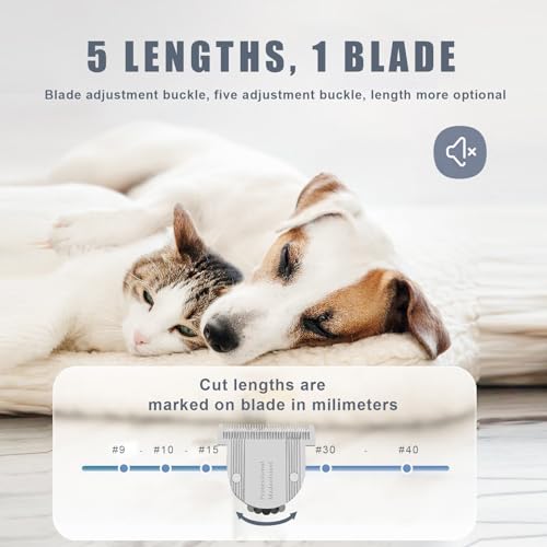 5 in 1 Fine Replacement Blades Compatible with Wahl Bravura Clipper Chromado，Creativa，Figura Dog Clippers for Dogs Grooming （for Larger Animals） - color: Grey-4