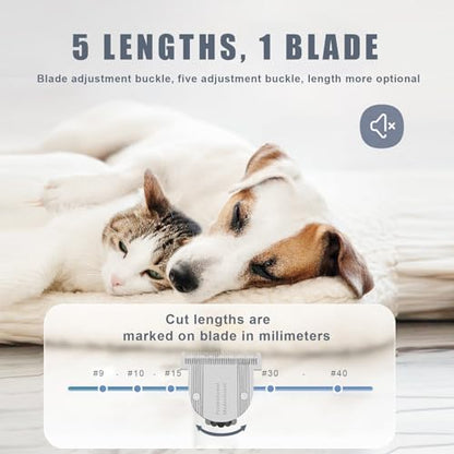 5 in 1 Fine Replacement Blades Compatible with Wahl Bravura Clipper Chromado，Creativa，Figura Dog Clippers for Dogs Grooming （for Larger Animals） - color: Grey-4