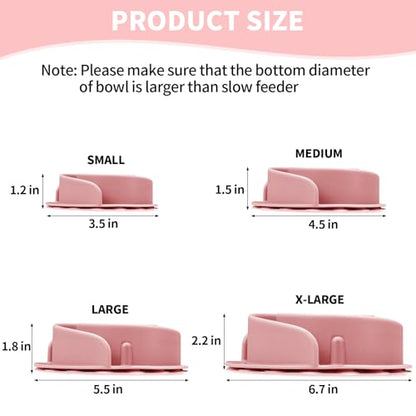 Slow Feeder Dog Bowls Insert, Bestalk Soft Silicone Slow Eating Feeder Insert with Suction Cups for Small, Medium and Large Dogs, Fit into Basic and Elevated Dog Bowls, Pink - color: Pink, size: M