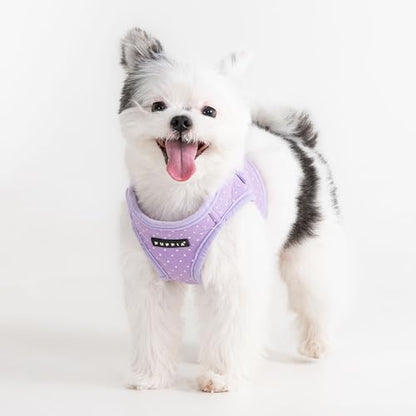 Puppia Dotty Dog Vest Harness B (Step-in) Fashionable Polka Dot Pattern Spring Summer Harness for Small Dogs, Violet, Medium - color: Violet, size: Medium