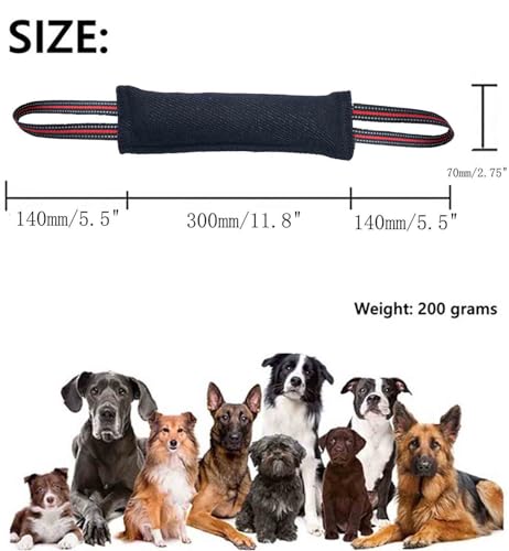 Clysoru Tug Toy for Dogs Tug of War Dog Toy with 2 Strong Red Band Handles Lasting Training Equipment Puppy to Large Dogs Interactive Toy Best for Tug of War Pull Indestructible Rope Toys (Dark) - color: dark