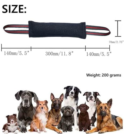 Clysoru Tug Toy for Dogs Tug of War Dog Toy with 2 Strong Red Band Handles Lasting Training Equipment Puppy to Large Dogs Interactive Toy Best for Tug of War Pull Indestructible Rope Toys (Dark) - color: dark