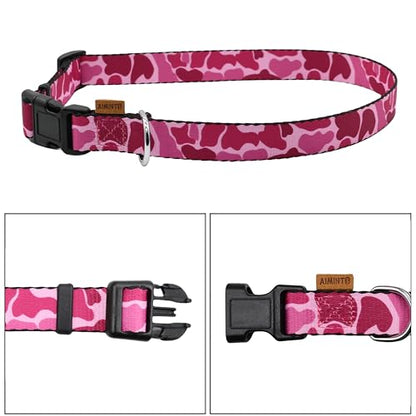 Dog Collar, Cute Camouflage Pattern, Soft and Adjustable Collar with Quick Release Buckle (XS (Neck 9-13", Width 3/8"), Camouflage Pink) - color: Camouflage Pink, size: XS (Neck 9-13", Width 3/8")
