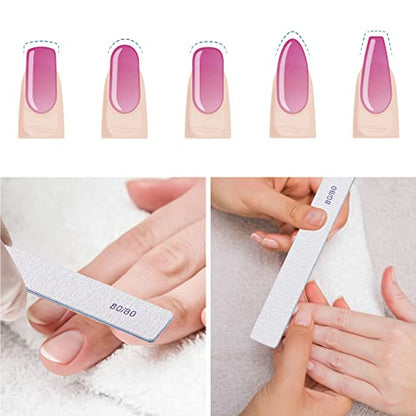 50 Count Rectangle Nail Files for Acrylic Nails, 80 Grit Coarse Nail File Reusable Emery Boards Manicure Tools - size: 80/80 Grit(50 Count)