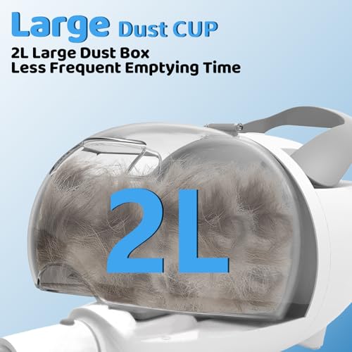 Dog Grooming Vacuum,Pet Grooming Vacuum with 2L Dust Cup & 13000Pa Suction, 6-in-1 Low Noise Pet Grooming Kit with Clipper & Steam Brush for Shedding, Professional Dog Vacuum for Dogs & Cats - color: Gray