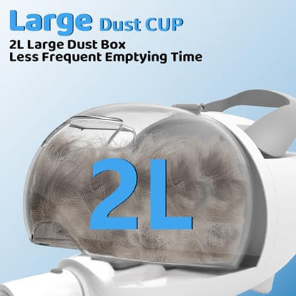 Dog Grooming Vacuum,Pet Grooming Vacuum with 2L Dust Cup & 13000Pa Suction, 6-in-1 Low Noise Pet Grooming Kit with Clipper & Steam Brush for Shedding, Professional Dog Vacuum for Dogs & Cats - color: Gray