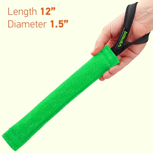 Viper Heavy Duty French Linen Dog Bite Tug Toy - K9 Trainer, Tough and Durable for Dogs Shutzhund IPO K-9 - Green - 16in L x 2.5in W - color: Green, size: 16in L x 2.5in W