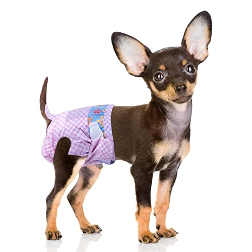 Disposable Female Dog Diapers, Puppy Diapers with Adjustable Elastic Waistline for Female Dog or Cat in Heat,Incontinence, Diaper with Wetness Indicator, XS-10 Count - size: XS-10
