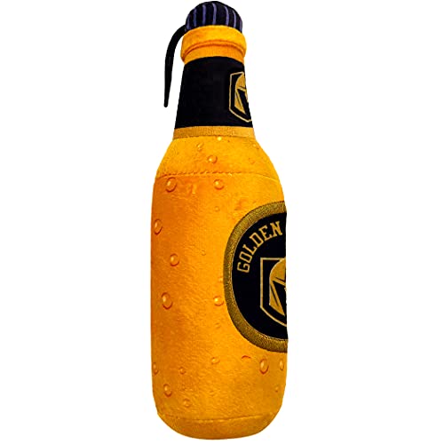 Pets First NHL Las Vegas Golden Knights Beer Bottle Plush Dog & Cat Toy- Cutest Stadium SODA Bottle Snack Plush Toy for Dogs & Cats with Inner Squeaker & Beautiful Hockey Team/Logo - color: Las Vegas Golden Knights, style: NHL Beer Bottle Toy