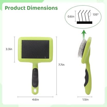 Extra Long Pin Dog Slicker Brush, Firm Grooming & Dematting Brush, Comfortable Hair Removal Tool For Long, Thick Coats