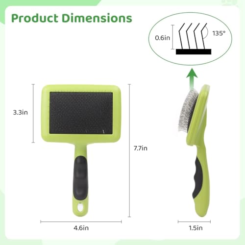 Extra Long Pin Slicker Brush For Dogs, Firm Dematting Brush, Comfortable Grooming Tool For Long Hair