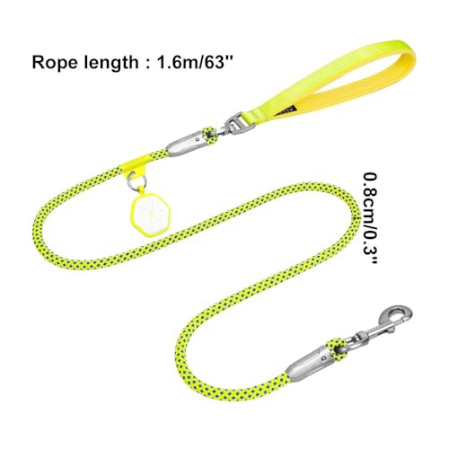 Dog Leash,Heavy Duty Dog Rope Lead with Soft Neoprene Padded Handle & 360° Swivel Clip for Medium Large Dogs (0.8cm*1.3/1.6m) - color: light green, size: 0.8*160cm