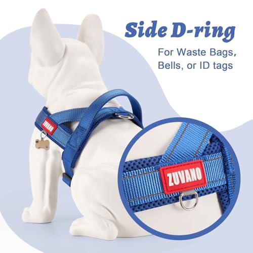 Lightweight Dog Harness for Small Dogs - No Choke Escape-Proof Soft Mesh Reflective Vest Harness with Padded Handle - Adjustable Chest, Lockable Quick Release Buckle Harness, Blue, S - color: Blue, size: Small