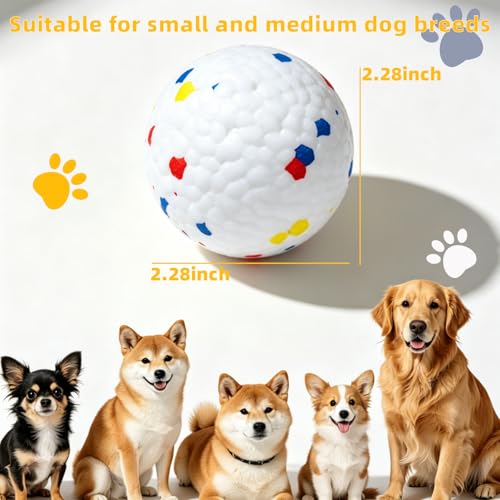 6 Pack Dog Toy Ball, 2.3 Inch ETPU Material, Automatic Ball Transmitter Replacement Ball, Suitable for Small and Medium Dogs, Suitable for 2.3 Inch Automatic Dog Ball Launcher - color: White