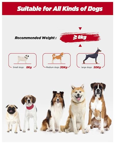 Hands Free Dog Leash, 5.9-8.2ft Multifunctional Crossbody Rope with Explosion-Proof Handle and Adjustable Training Hands Free Leash for Medium Dog Walking Running Hiking Travel Red - color: Red