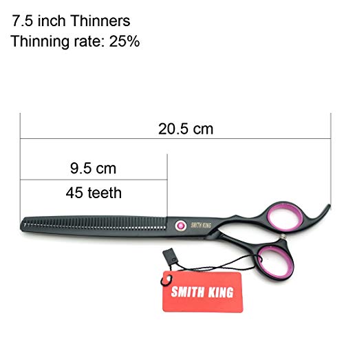 Smithking 8.0 inches Professional Dog Grooming Scissors Set chunkers Scissors