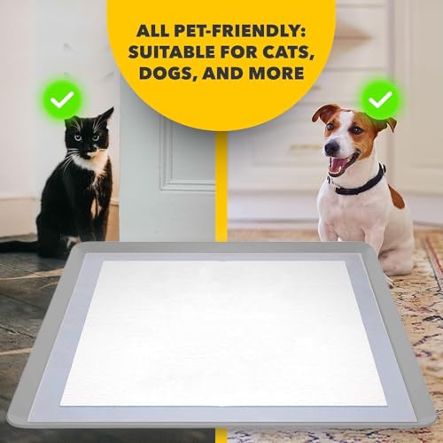 TidyFriend Dog Pee Pad Holder Tray - Fits Up to 24” x 24” Pee Pad Holder for Dogs - Stable Grip, Raised Edges, Quick-Wipe Silicone Surface Dog Pad Holder for Indoor Flooring Protection (Light Grey) - size: 24 x 24 Inches