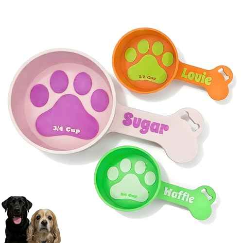 Personalized Dog Food Scoop Custom Pet Kibble Scooper and Measuring Cup Treat Dispenser for Dogs Unique Custom Pet Accessory Gift Idea for Dog Lovers Feeding Tool Dry (14 oz - 1 3/4 Cup) - size: 14 oz - 1 3/4 Cup