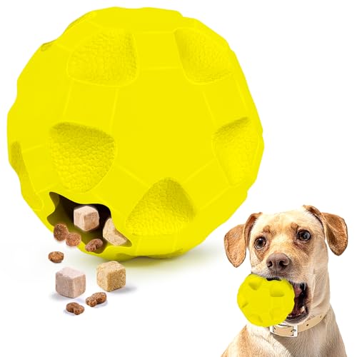 Interactive Dog Puzzle Toys for Boredom, Dogs Enrichment Toys to Keep Them Busy, Dog Treat Balls for Large Dogs, Tough Treat Dispensing Dog Toys - color: Yellow