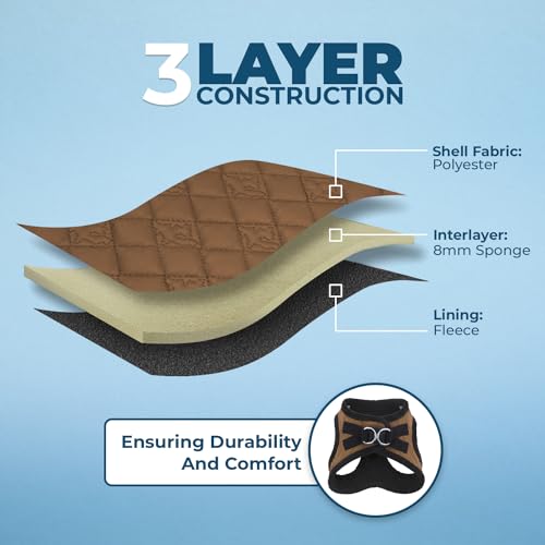 Best Pet Supplies - All Weather Mesh / Plush, Reflective, No Pull Harness for Small, Medium Dogs, Cats - Secure with Hook & Loop Fastener, Buckle, Double D-Rings - Beige Plush, XL - color: Beige Plush, size: XL (Chest: 20.5 - 23")