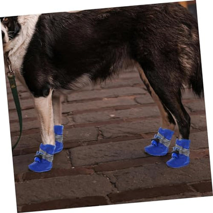 Baluue Waterproof Dog Boots Xs Small Dog Shoes 4 Pcs Set Non-Slip Outdoor Paw Protectors for All Seasons Rain Snow Hiking and Walking
