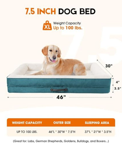 Upvilla Orthopedic Dog Bed XL, Four-Sided Cushioned Egg-Shaped Foam Dog Sofa, Waterproof Removable Cover, Pet Sofa Bed with Non-Slip Base, Extra Large Dog Bed,Blue - color: Blue, size: 46"L x 30"W x 7.5"Th