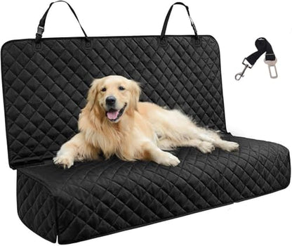 JSTHT Dog Car Seat Cover for Back Seat, Waterproof Bench Seat Cover Protector Nonslip Durable Soft Pet Dog Back Seat Cover for Car, Truck, & SUV (Black)