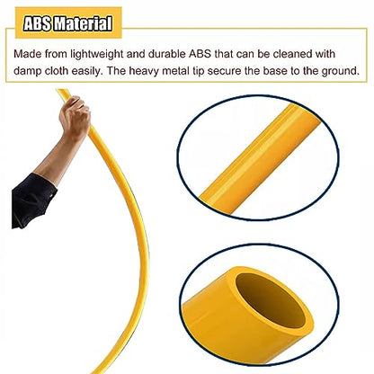 5 Pcs Set Training Agility Poles with Metal Spike, Yellow Slalom Training Agility Poles for Improve Agility/Speed/Footwork, Football Training Poles(1.5m(5ft)) - size: 1.5m(5ft)