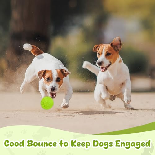 Indestructible Squeaky Dog Balls for Aggressive Chewers, Interactive Dog Toys to Keep Them Busy, Dog Chew Toys for Aggressive Chewers, Rubber Squeaky Balls for Dogs to Relieves Anxiety - color: Green