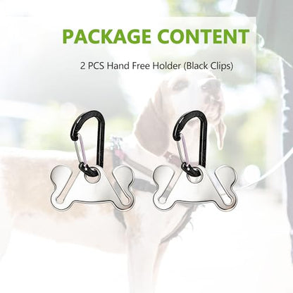 2PCS Dog Poop Bag Holder, Waste Holder for Dispenser Carrier, Hand Free Metal