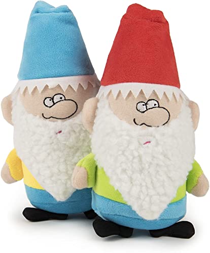 goDog (2 Count) Magical Creatures Garden Gnome Squeaky Plush Dog Toy, Chew Guard Technology - Red/Blue, Small - size: Small, style: Garden Gnomes, 2-Pack