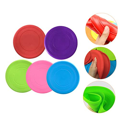 Mikikit 5Pcs Dog Chewing Discs Floating Interactive Pet for Flying Discs for Dogs Soft and Washable for Safe Fun