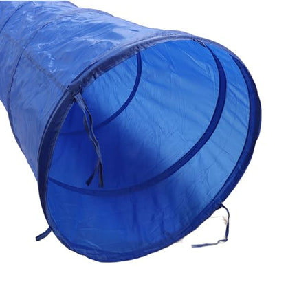 Dog Agility Foldable Tunnel Sturdy Exercise for Dogs Play Training, Portable Blue Pet Agility Tunnel for Outdoor Activities